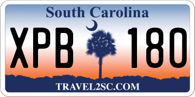 SC license plate XPB180