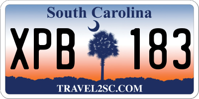 SC license plate XPB183