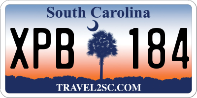 SC license plate XPB184