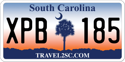 SC license plate XPB185