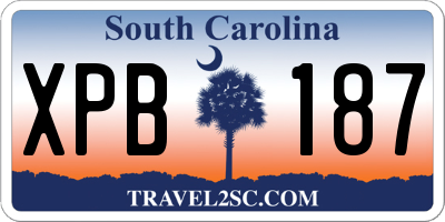 SC license plate XPB187