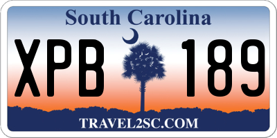 SC license plate XPB189