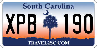 SC license plate XPB190