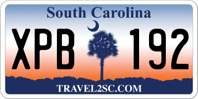 SC license plate XPB192