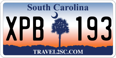 SC license plate XPB193