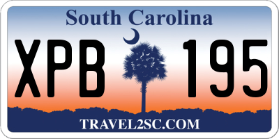 SC license plate XPB195