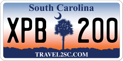 SC license plate XPB200