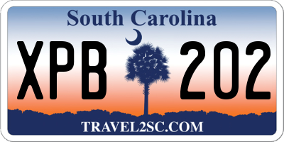 SC license plate XPB202
