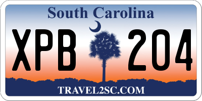 SC license plate XPB204