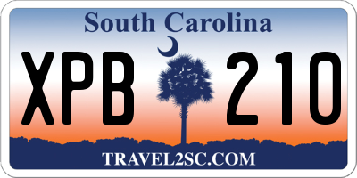 SC license plate XPB210