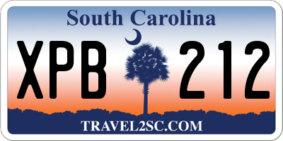 SC license plate XPB212