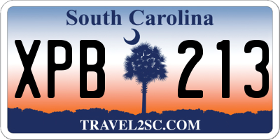 SC license plate XPB213