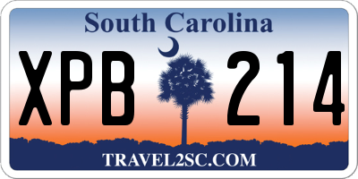 SC license plate XPB214