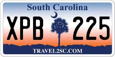 SC license plate XPB225
