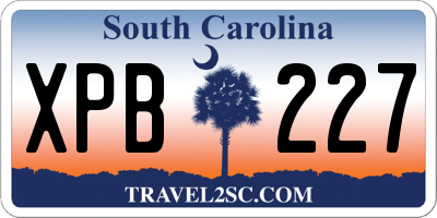 SC license plate XPB227