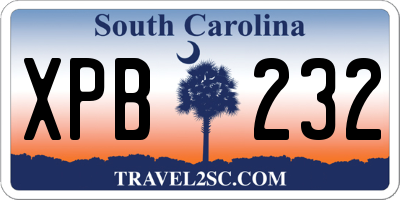 SC license plate XPB232