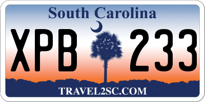 SC license plate XPB233