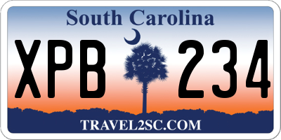 SC license plate XPB234