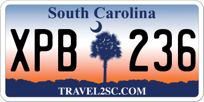 SC license plate XPB236