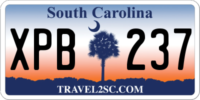 SC license plate XPB237