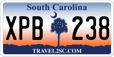 SC license plate XPB238