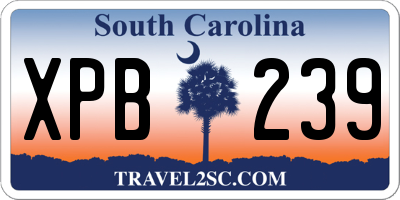 SC license plate XPB239