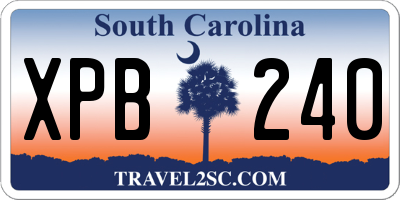 SC license plate XPB240