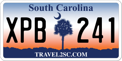 SC license plate XPB241