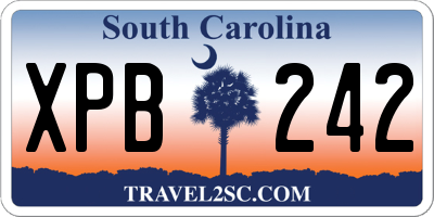 SC license plate XPB242