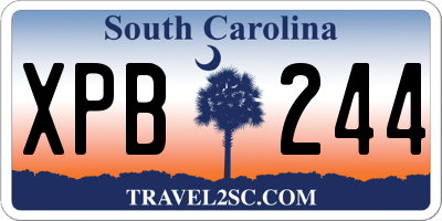 SC license plate XPB244
