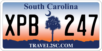 SC license plate XPB247