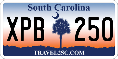 SC license plate XPB250