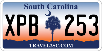 SC license plate XPB253