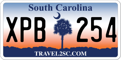 SC license plate XPB254