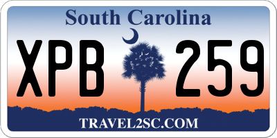 SC license plate XPB259