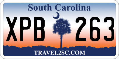 SC license plate XPB263