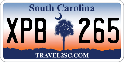 SC license plate XPB265