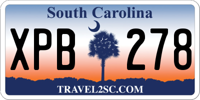 SC license plate XPB278