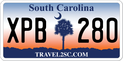 SC license plate XPB280