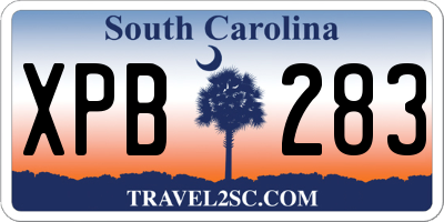 SC license plate XPB283
