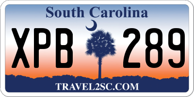 SC license plate XPB289
