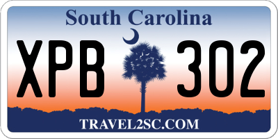 SC license plate XPB302