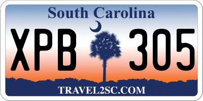 SC license plate XPB305