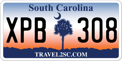 SC license plate XPB308