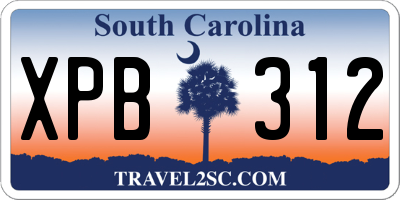 SC license plate XPB312