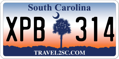 SC license plate XPB314