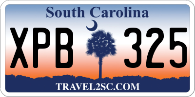 SC license plate XPB325