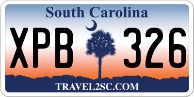 SC license plate XPB326