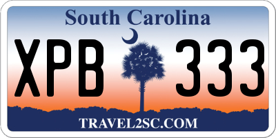 SC license plate XPB333