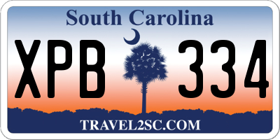 SC license plate XPB334